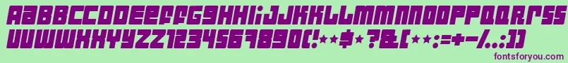 Industi Font – Purple Fonts on Green Background