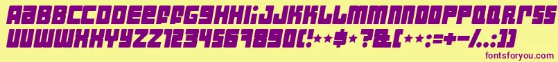 Industi Font – Purple Fonts on Yellow Background