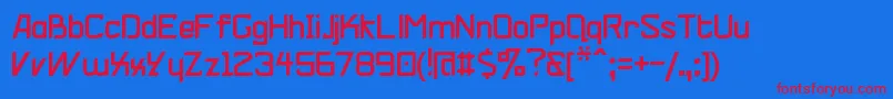 VZelRegular-fontti – punaiset fontit sinisellä taustalla