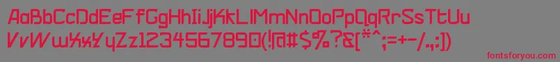 VZelRegular Font – Red Fonts on Gray Background