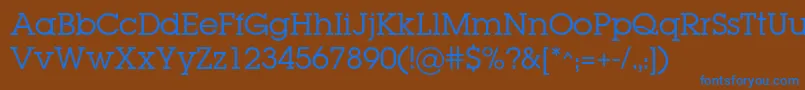 Lugabookc Font – Blue Fonts on Brown Background