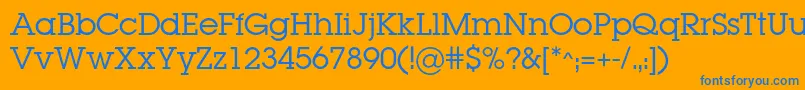 フォントLugabookc – オレンジの背景に青い文字