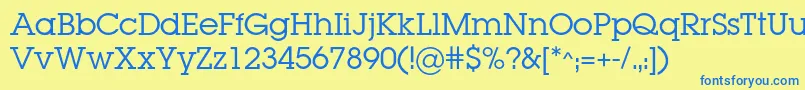 Lugabookc Font – Blue Fonts on Yellow Background