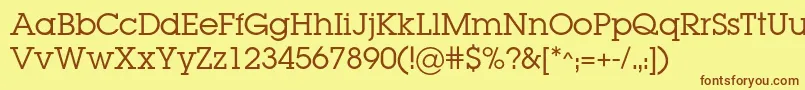 Lugabookc Font – Brown Fonts on Yellow Background