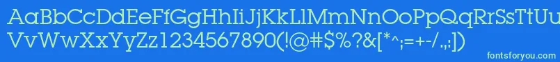 Lugabookc Font – Green Fonts on Blue Background