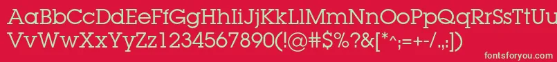 フォントLugabookc – 赤い背景に緑の文字