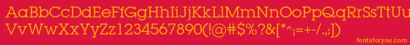 Lugabookc Font – Orange Fonts on Red Background