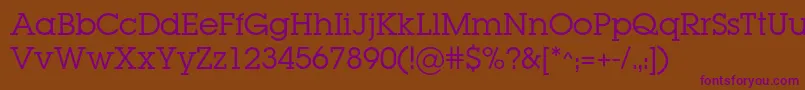 Lugabookc Font – Purple Fonts on Brown Background