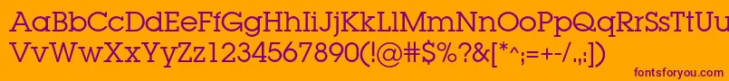 Lugabookc Font – Purple Fonts on Orange Background