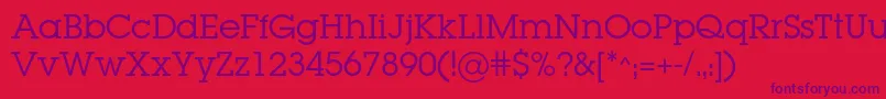 Lugabookc Font – Purple Fonts on Red Background