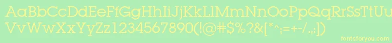 Lugabookc Font – Yellow Fonts on Green Background