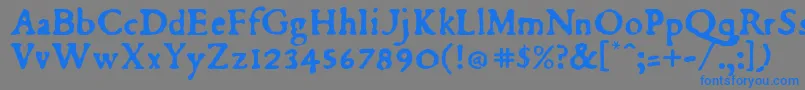 フォントDubellay – 灰色の背景に青い文字