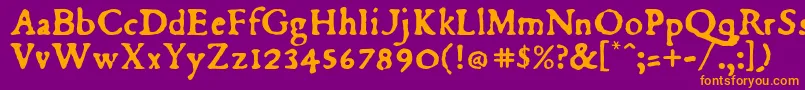 Dubellay Font – Orange Fonts on Purple Background