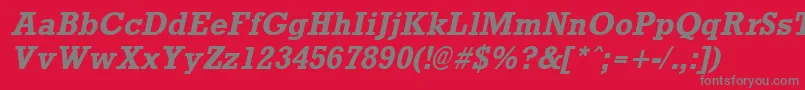 RockneyBoldItalic Font – Gray Fonts on Red Background