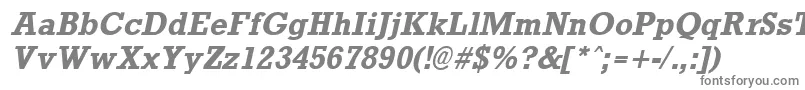 RockneyBoldItalic-Schriftart – Graue Schriften auf weißem Hintergrund