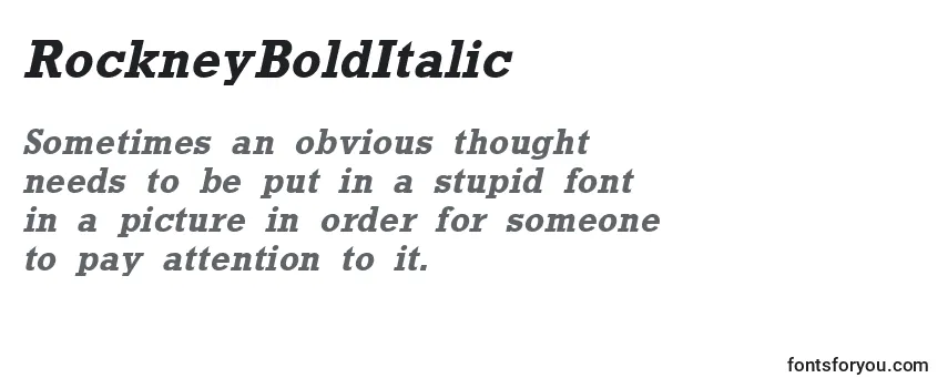 RockneyBoldItalic Font