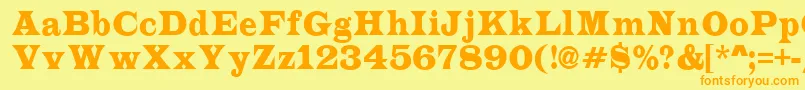 LatinonrRegular Font – Orange Fonts on Yellow Background