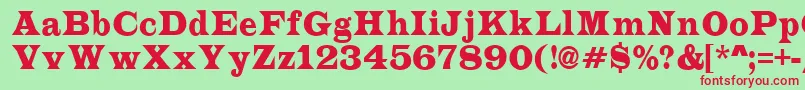 LatinonrRegular Font – Red Fonts on Green Background