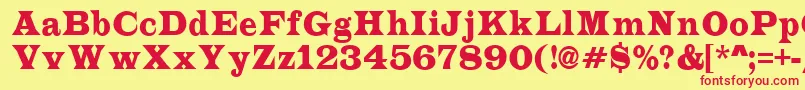 LatinonrRegular Font – Red Fonts on Yellow Background