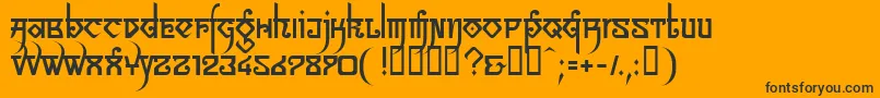 Czcionka LinotypeSansara – czarne czcionki na pomarańczowym tle