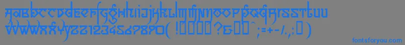 フォントLinotypeSansara – 灰色の背景に青い文字