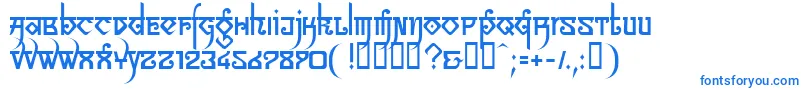 フォントLinotypeSansara – 白い背景に青い文字