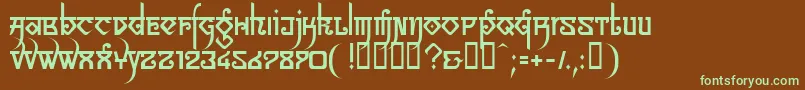 Czcionka LinotypeSansara – zielone czcionki na brązowym tle