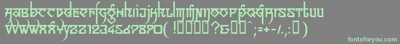 LinotypeSansara-Schriftart – Grüne Schriften auf grauem Hintergrund