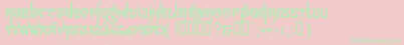 LinotypeSansara-Schriftart – Grüne Schriften auf rosa Hintergrund