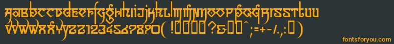 フォントLinotypeSansara – 黒い背景にオレンジの文字