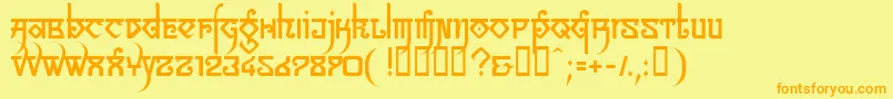 LinotypeSansara Font – Orange Fonts on Yellow Background