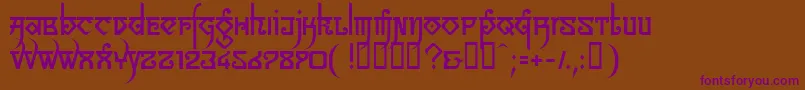 LinotypeSansara Font – Purple Fonts on Brown Background