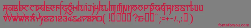 フォントLinotypeSansara – 赤い文字の灰色の背景