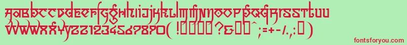 LinotypeSansara Font – Red Fonts on Green Background