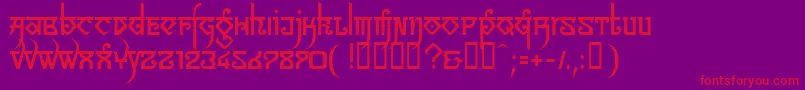 LinotypeSansara Font – Red Fonts on Purple Background