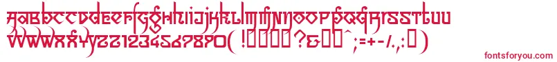 フォントLinotypeSansara – 白い背景に赤い文字