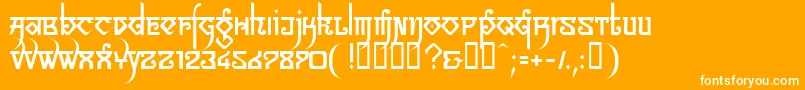 フォントLinotypeSansara – オレンジの背景に白い文字