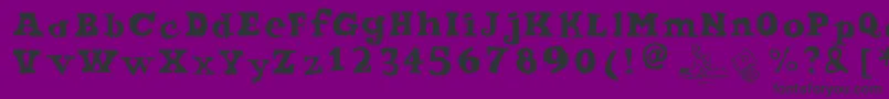 Ode2PasteUpPlus Font – Black Fonts on Purple Background