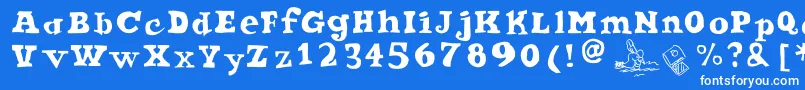 Шрифт Ode2PasteUpPlus – белые шрифты на синем фоне