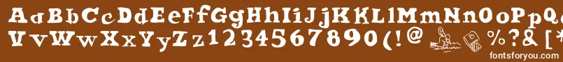 フォントOde2PasteUpPlus – 茶色の背景に白い文字