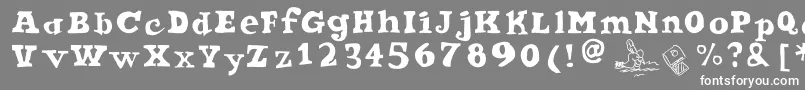 フォントOde2PasteUpPlus – 灰色の背景に白い文字