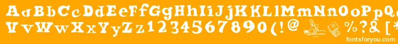 フォントOde2PasteUpPlus – オレンジの背景に白い文字