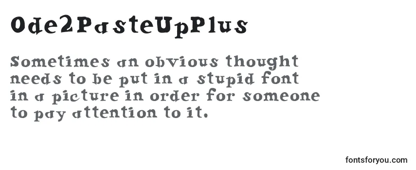 Ode2PasteUpPlus Font