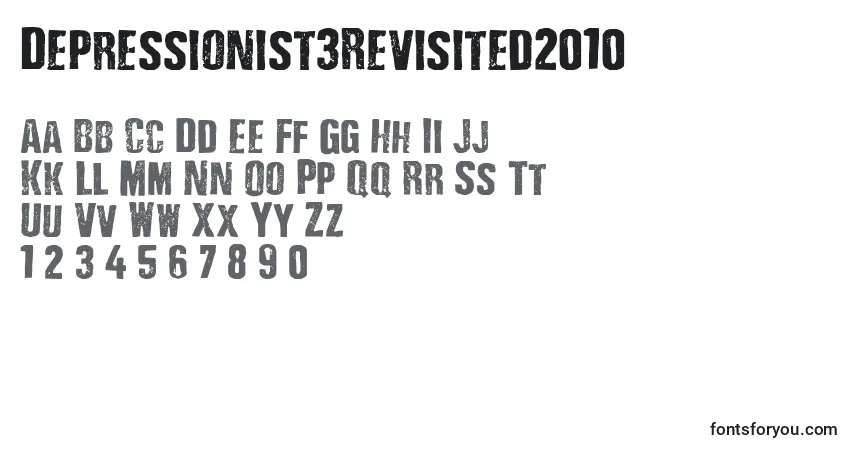 A fonte Depressionist3Revisited2010 – alfabeto, números, caracteres especiais