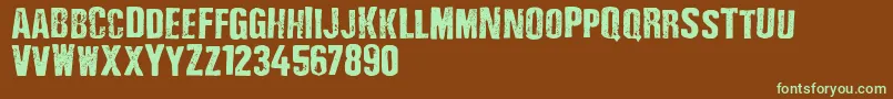 Depressionist3Revisited2010 Font – Green Fonts on Brown Background