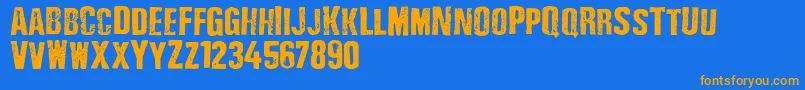 Depressionist3Revisited2010 Font – Orange Fonts on Blue Background