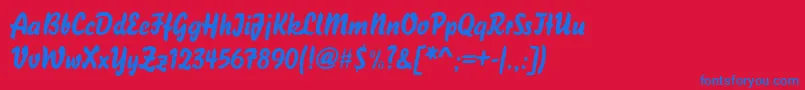 Blizzardd Font – Blue Fonts on Red Background