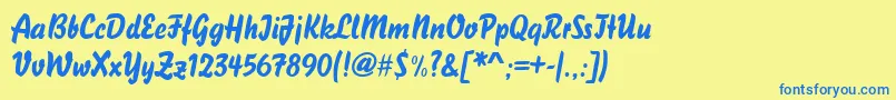 Blizzardd Font – Blue Fonts on Yellow Background