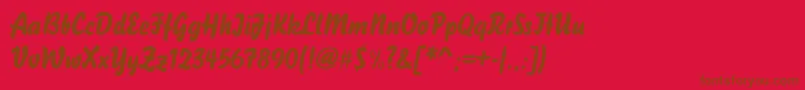 フォントBlizzardd – 赤い背景に茶色の文字