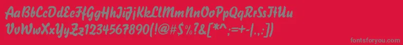 Fonte Blizzardd – fontes cinzas em um fundo vermelho